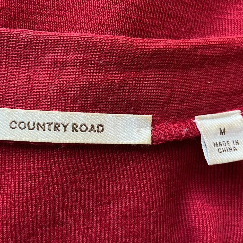 Country Road 100 % merino wool ,deep red ,gently preloved ,medium (12) cardigan - Picture 7 of 10
